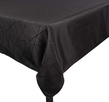Bordduk - 140x220 cm - Jacquardduk med geometrisk mønster i svart - Eksklusiv festduk Innredning , Til bordet , Jacquard vevd duk