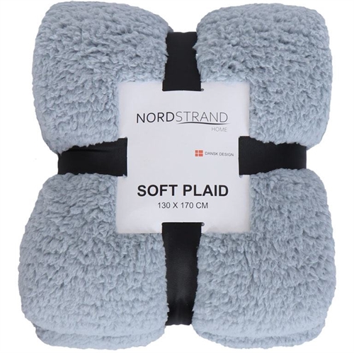 Pledd i teddy fleece - 130x170 cm - Blå - Mykt pledd fra Nordstrand