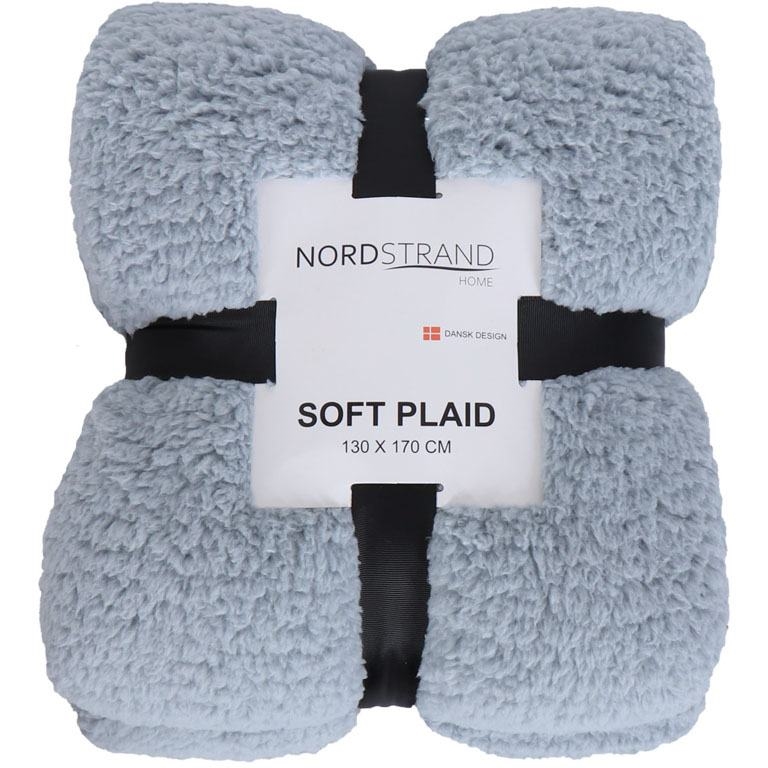 Pledd i teddy fleece - 130x170 cm - Blå - Mykt pledd fra Nordstrand