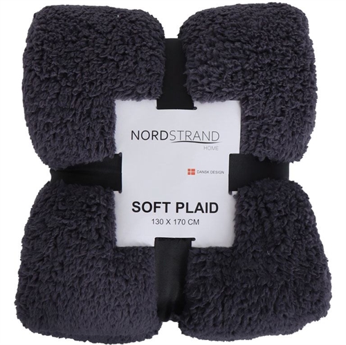Pledd i teddy fleece - 130x170 cm - Antrasittgrå - Mykt teppe fra Nordstrand Home