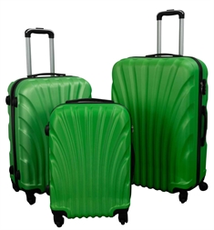 Koffertsett med 3 stk i grønn - Hard ABS / polykarbonat