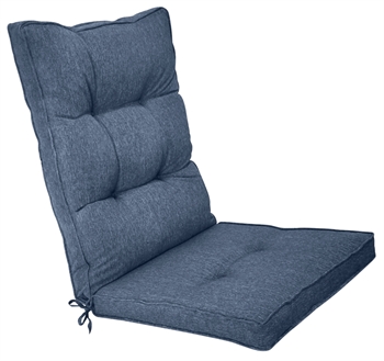 Eksklusiv hagepute til posisjonsstol - Med høy rygg - 7 cm tykk - Ekstra myk pute - Mørke blå hagepute