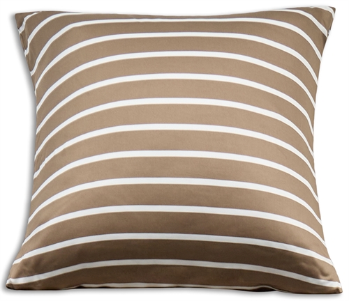 Bambus putetrekk - 100% naturlig bambus - 60x63 cm - Stripete beige - Satengvevd putetrekk