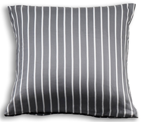 Bambus putetrekk - 100% naturlig bambus - 60x63 cm - Stripet grå - Satengvevd putetrekk