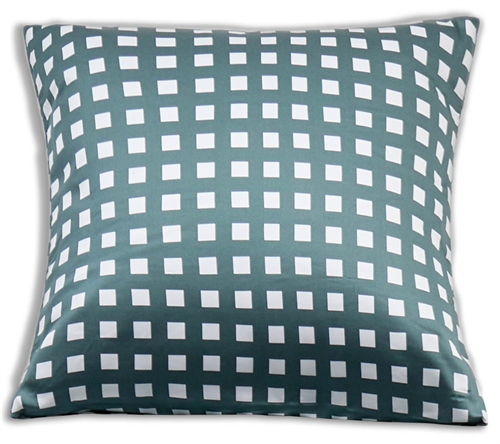 Bambus putetrekk - 100% naturlig bambus - 60x63 cm - Grønne ruter - Satengvevd putetrekk