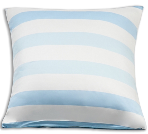 Bambus putetrekk - 100% naturlig bambus - 60x63 cm - Blå brede striper - Satengvevd putetrekk