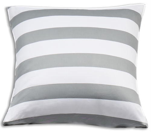 Bambus putetrekk - 100 % naturlig bambus - 60x63 cm - Grå brede striper - Satengvevd putetrekk