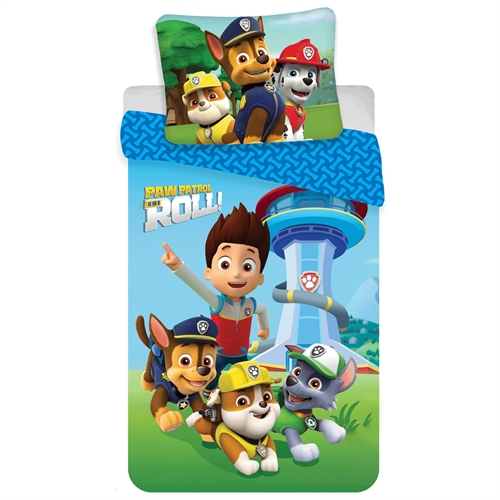 Paw Patrol sengetøy 140x200 cm - Vendbart sengetøy med Paw Patrol ved utkikstårnet - 100% bomulls sengetøy
