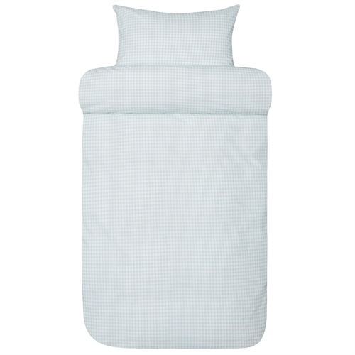 Rutete sengetøy - 100% ekstra fin bomull - 140x200 cm - Nils aqua - Sengetøy fra Høie of Scandinavia