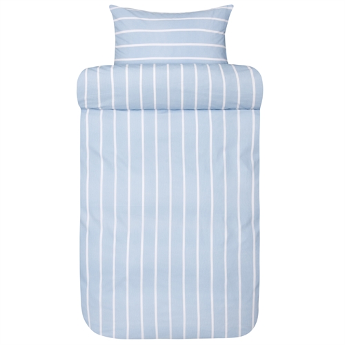 Stripete dobbelt sengetøy 200x220 cm - 100% ekstra fin bomull - Sander denim blue - Sengetøy fra Høie of Scandinavia