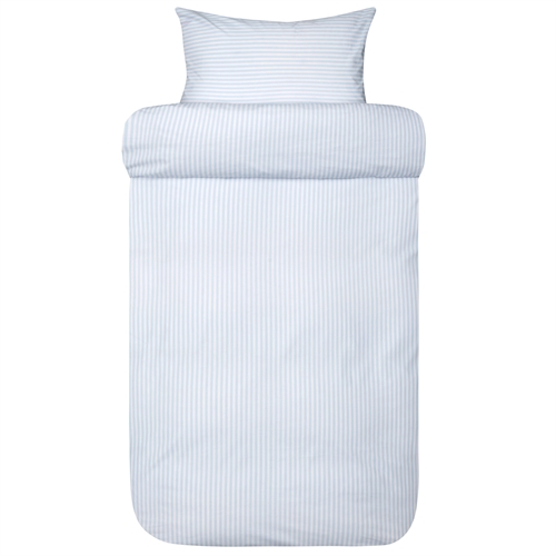 Stripete dobbelt sengetøy 200x220 cm - 100% ekstra fin bomull - Tor lyseblå - Sengetøy fra Høie of Scandinavia