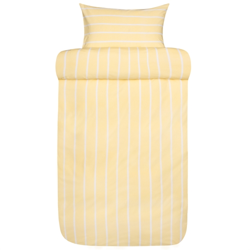 Stripete sengetøy 140x220 cm - 100% ekstra fin bomull - Sander yellow - Sengetøy fra Høie of Scandinavia