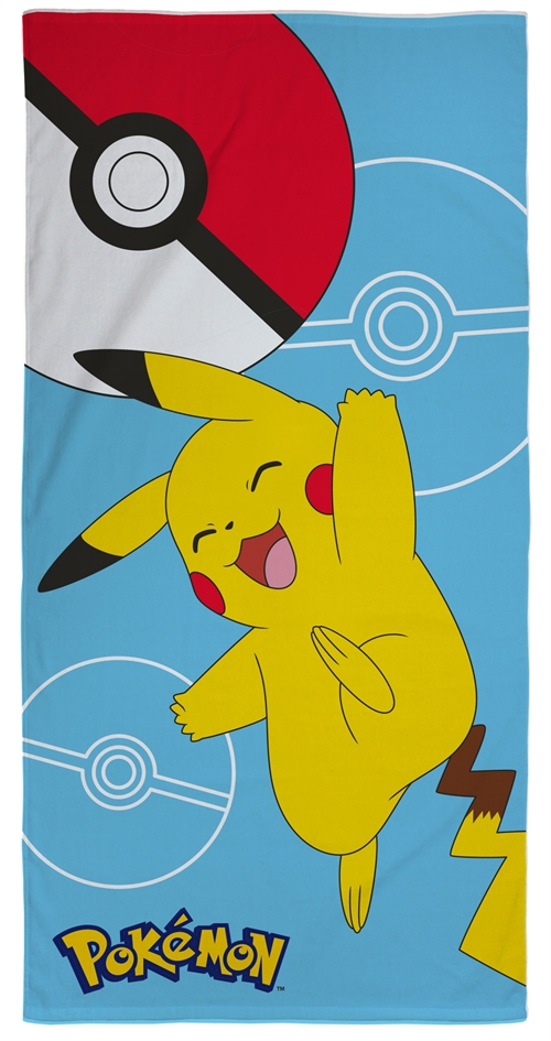 Pikachu håndkle - 70x140 cm - 100% bomull - Mykt badehåndkle med Pikachu fra Pokémon