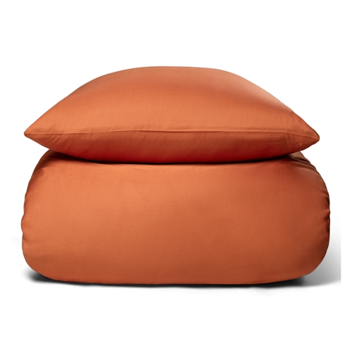 Bambus sengetøy - 100% naturlig bambus - 140x220 cm - Oransje, satengvevd sengetøysett