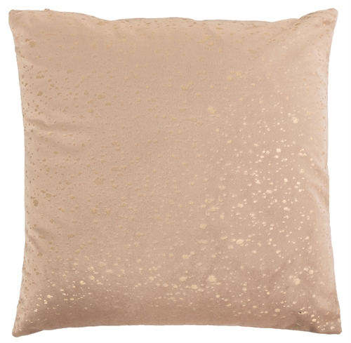 Pyntepute - 45x45 cm - Beige farget med gullprint - Sofapute med mykt velourlook - Borg living