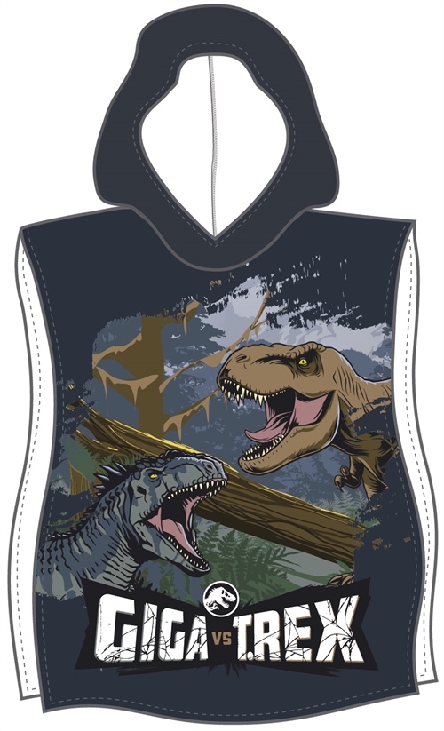Badeponcho - Myk og koselig - Jurassic Park - Lett og hurtigtørkende barneponcho for barn