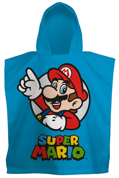 Badeponcho - Myk og koselig - Super Mario - Lett og hurtigtørkende barneponcho for barn