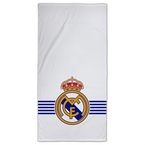 Hvitt Real Madrid håndkle - 70x140 cm - 100% bomull - Mykt badehåndkle med Real Madrid logo