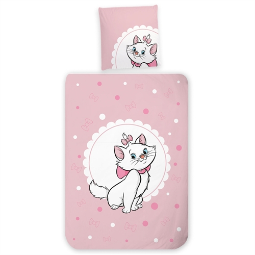 Aristocats sengetøy 100x140 cm - Junior sengesett med Marie - Vendbart motiv - 100% bomulls sengetøy