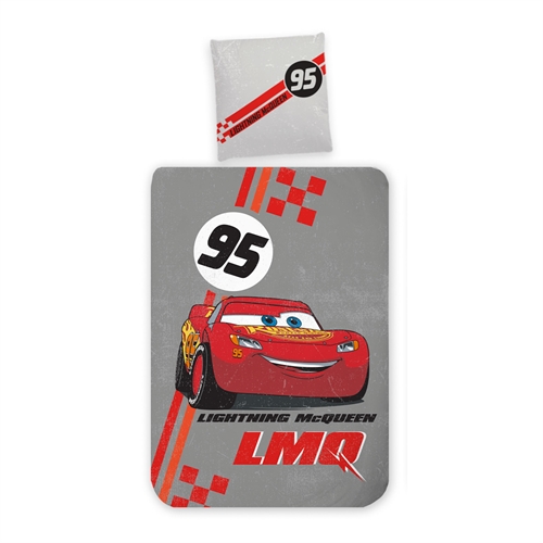 Cars sengetøy - 140x200 cm - Vendbart Biler sengetøy - Racerbil Lynet McQueen sengesett - 100% bomull
