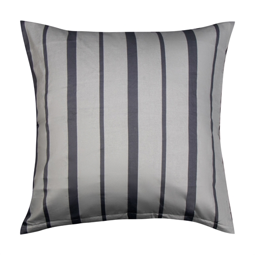 Ekstra mykt putetrekk 60x63 cm - 100% bomullssateng - Grå og sort stripet putetrekk - 300 TC putetrekk fra By Borg