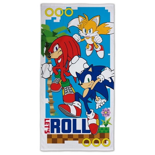 Sonic håndkle - 70x140 cm - 100% bomull - Mykt badehåndkle med Sonic The Hedgehog