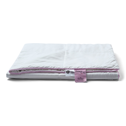 Baby silkedyne med 100% Mulberry silkefyll - 70x100 cm - Sommerdyne med mykt bambusbolster - Nature By Borg baby dyne