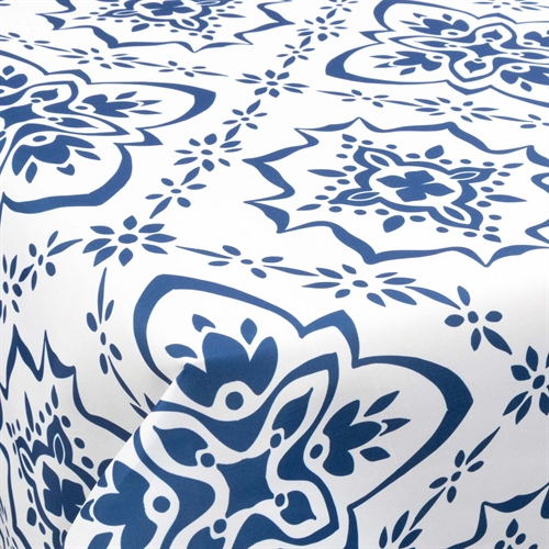 Tekstil voksduk med akrylbelegg - Blått mønster - 140 cm bred - På metermål