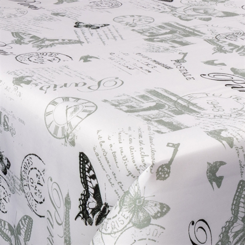 Tekstil voksduk med akrylbelegg - Paris grey - 140 cm bred - På metermål