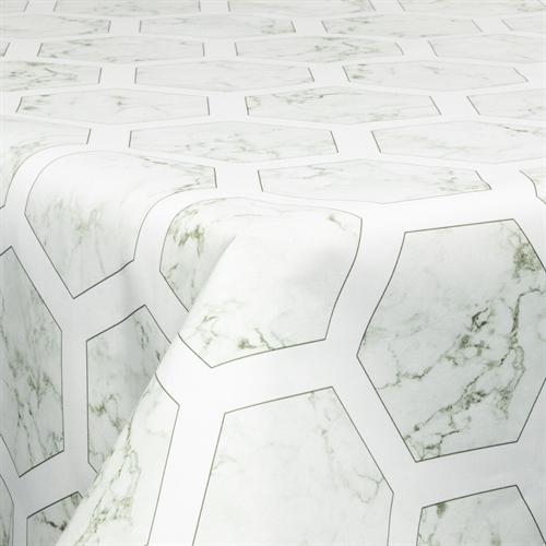 Tekstil voksduk med akrylbelegg - Marble beehive grey - 140 cm bred - På metermål