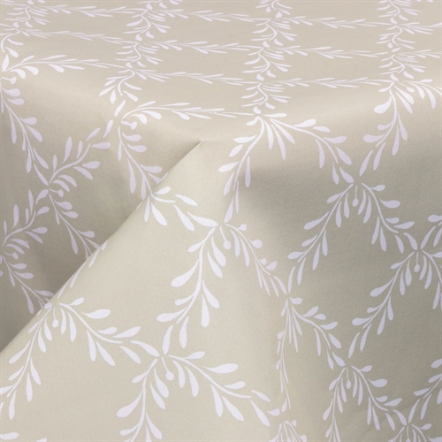 Tekstil voksduk med akrylbelegg - Leaf wreath brown - 140 cm bred - På metermål