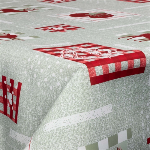 Tekstil voksduk med akrylbelegg - Med julemotiv - Reindeer - 140 cm bred - På metermål