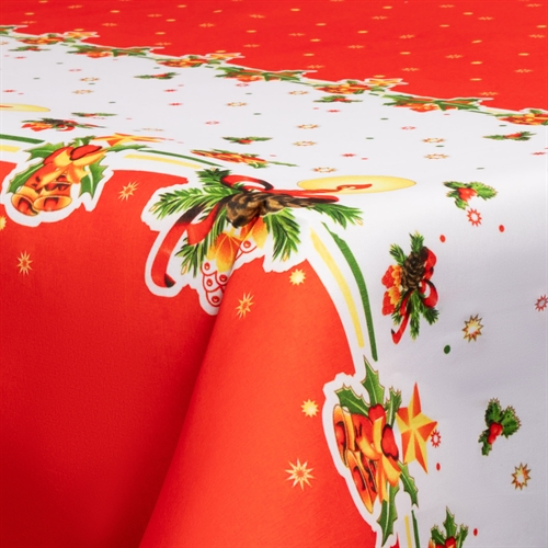 Tekstil voksduk med akrylbelegg - 30 meter på rull - Med julemotiv - Christmas lights - 140 cm bred tekstilduk