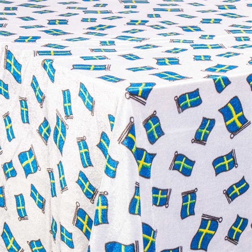 Bursdagsduk - Velourduk med flagg - Nervøs fløyel - Pakke med 3 meter