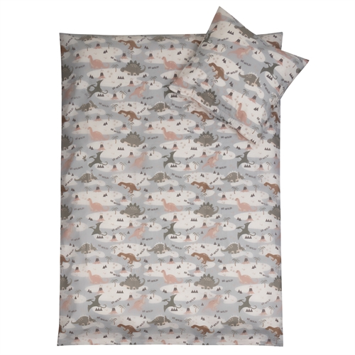 Dinosaur sengetøy 100x140 cm - Junior sengesett med dinosaurer - 100% bomulls sengetøy - Nordstrand Home