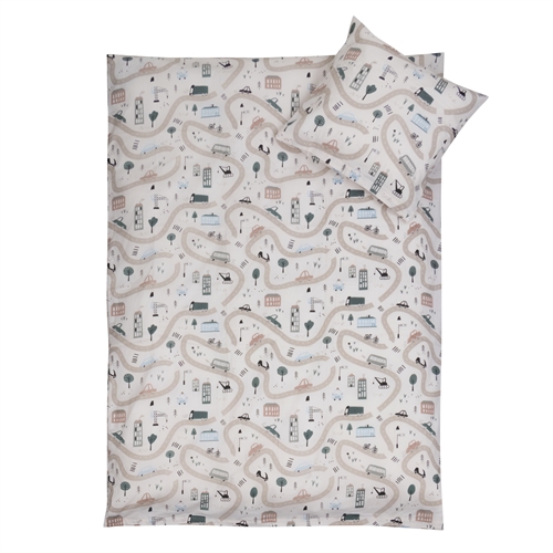 Sengetøy 100x140 cm - Junior sengesett med biler - 100% bomulls sengetøy - Nordstrand Home