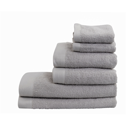 Håndklepakke med 6 stk. - 100% Myk bomull med høy absorberingsevne - Lysegrå håndklær fra danske By Borg