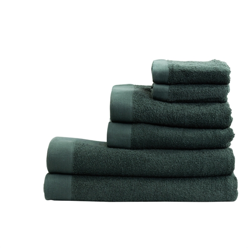 Håndklepakke med 6 stk. - 100% Myk bomull med høy absorberingsevne - Mørkegrønne håndklær fra danske By Borg