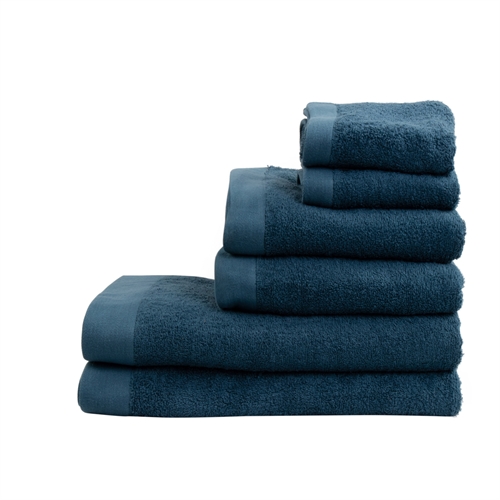 Håndklepakke med 6 stk. - 100% Myk bomull med høy absorberingsevne - Mørkeblå håndklær fra danske By Borg
