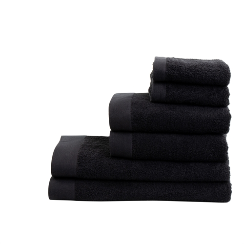 Håndklepakke med 6 stk. - 100% Myk bomull med høy absorberingsevne - Svarte håndklær fra danske By Borg
