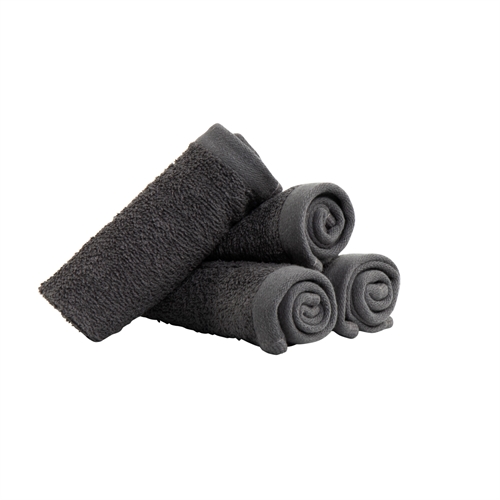 Vaskekluter 4-pak - 100% Myk bomull med høy absorberingsevne - 30x30 cm - Mørkegrå vaskekluter fra danske By Borg