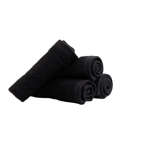 Vaskekluter 4-pak - 100% Myk bomull med høy absorberingsevne - 30x30 cm - Svarte vaskekluter fra danske By Borg