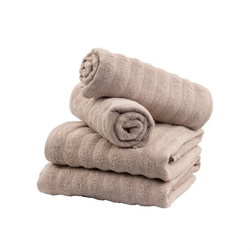 Badehåndklær 2 stk. i 100% kjemmet bomull - Myke sandfargede håndklær 70x140 cm fra Borg Living
