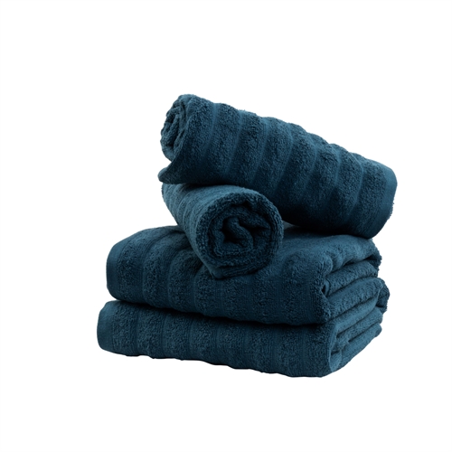 Badehåndklær 2 stk. i 100% kjemmet bomull - Myke blå håndklær 70x140 cm fra Borg Living