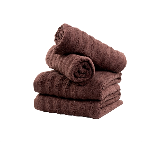 Badhåndklær 2 stk. i 100% kjemmet bomull - Myke brune håndklær 70x140 cm fra Borg Living