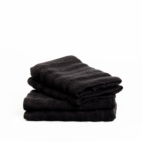 Gjestehåndklær 2 stk. i 100% kjemmet bomull - Myke sorte håndklær 30x50 cm fra Borg Living