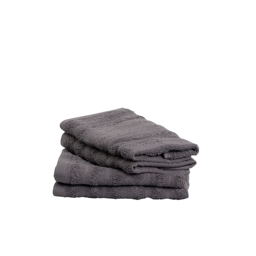 Gjestehåndklær 2 stk. i 100% kjemmet bomull - Myke mørkegrå håndklær 30x50 cm fra Borg Living