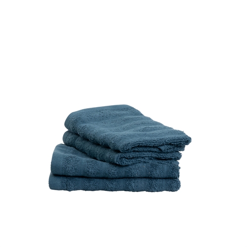 Gjestehåndklær 2 stk. i 100% kjemmet bomull - Myke blå håndklær 30x50 cm fra Borg Living
