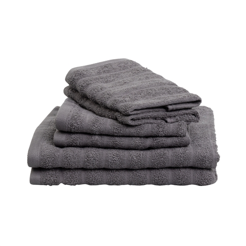 Håndklær 2 stk. 100% kjemmet bomull - Myke mørkegrå håndklær 50x100 cm fra Borg Living