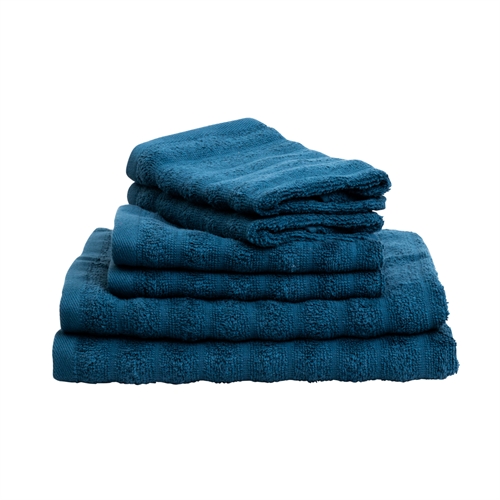 Håndklær 2 stk. 100% kjemmet bomull - Myke blå håndklær 50x100 cm fra Borg Living